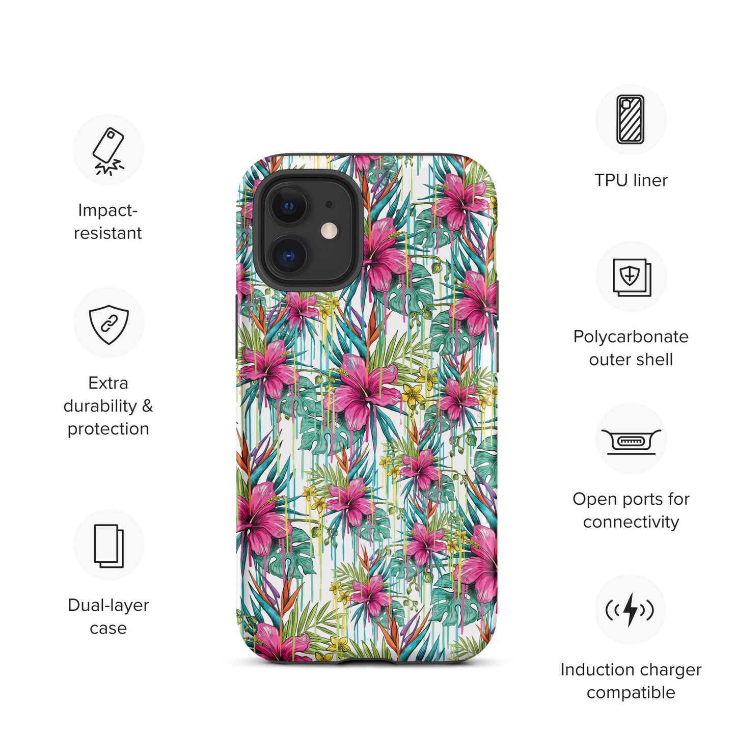 Pink Flowers Tough iPhone case
