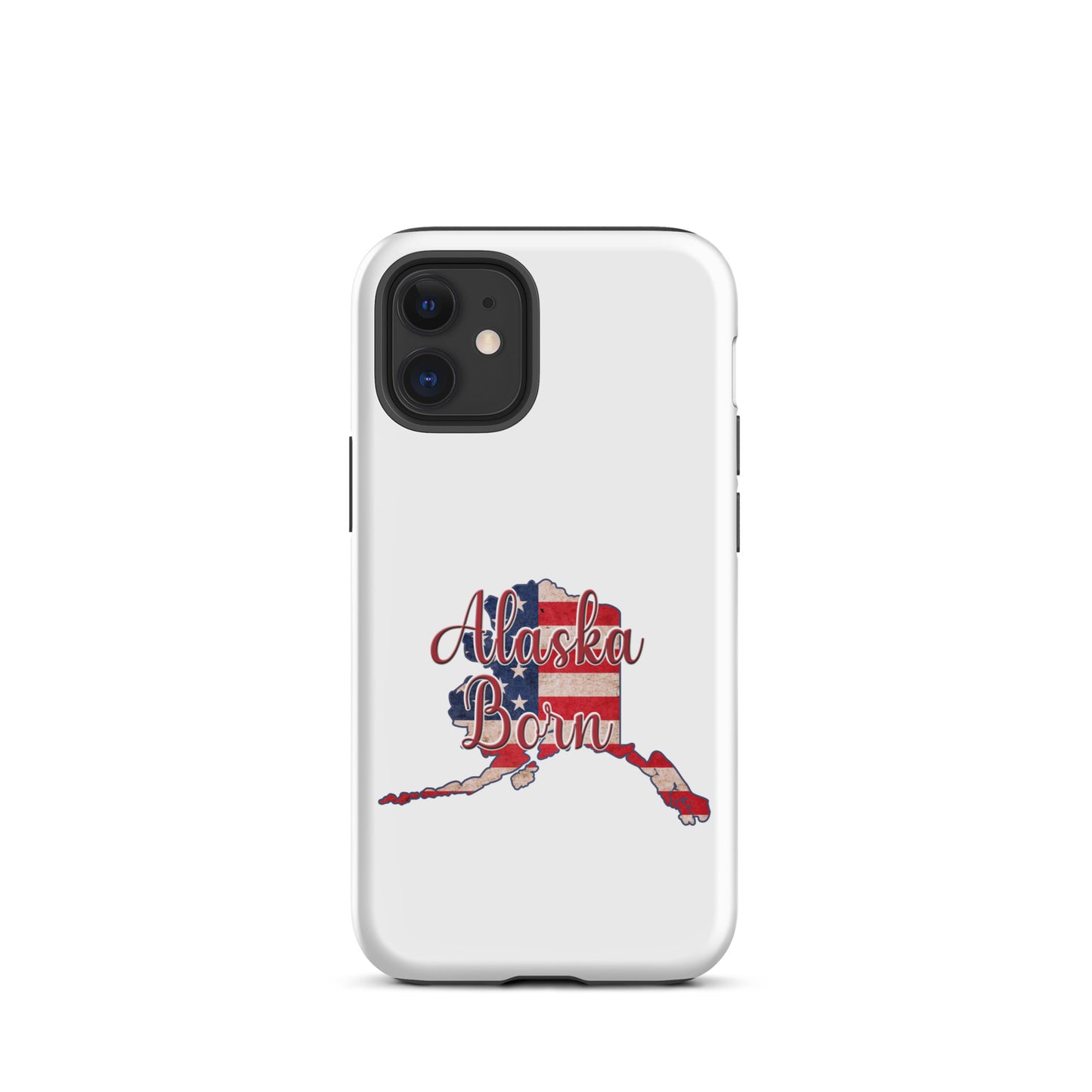 Alaska Born US Flag Tough iPhone Case