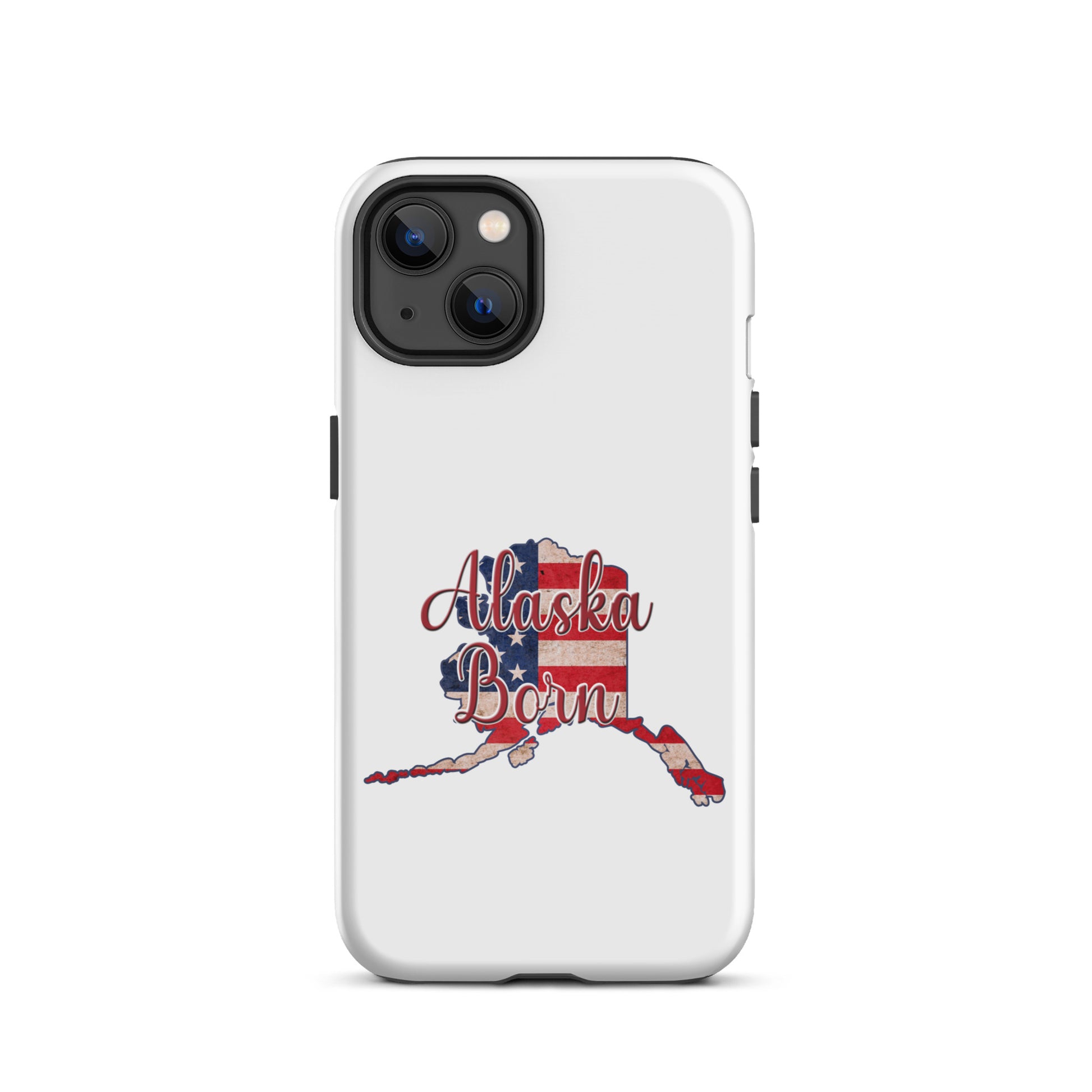 Alaska Born US Flag Tough iPhone Case