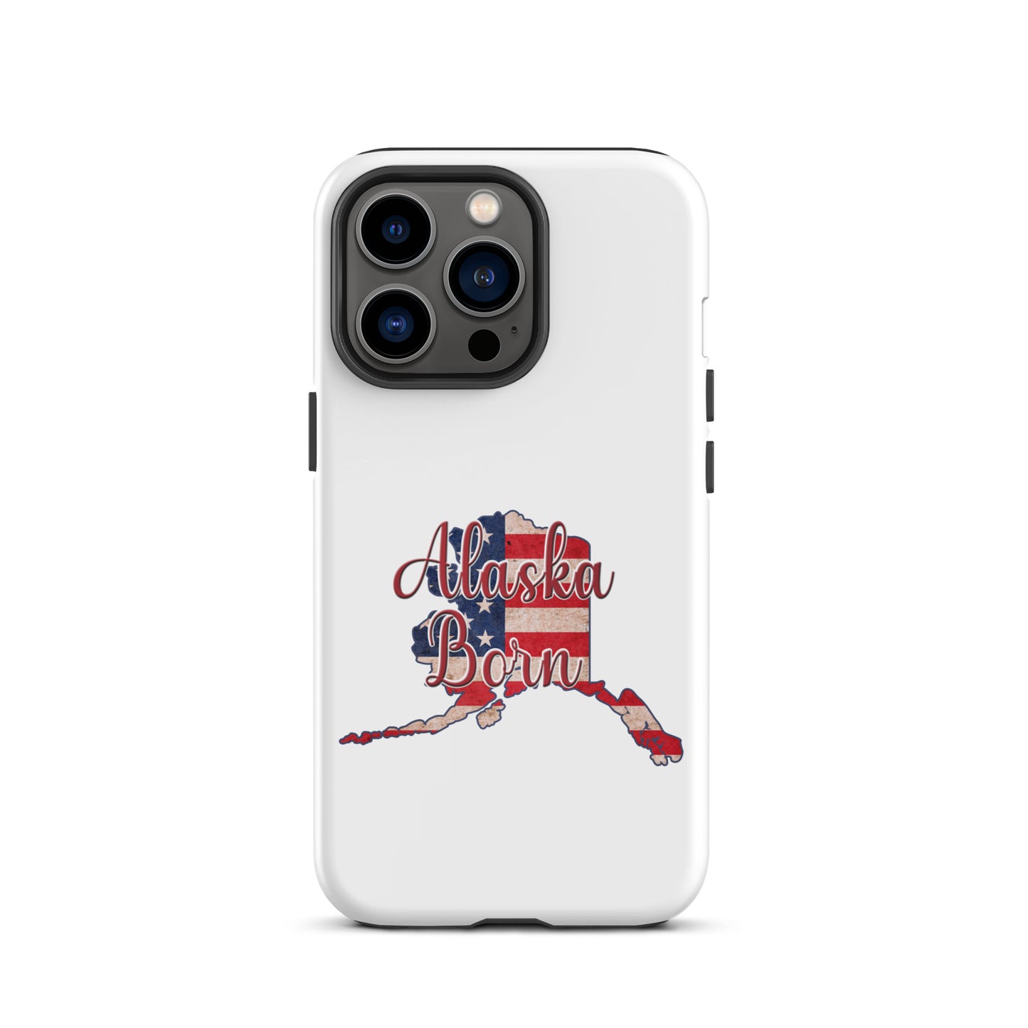 Alaska Born US Flag Tough iPhone Case