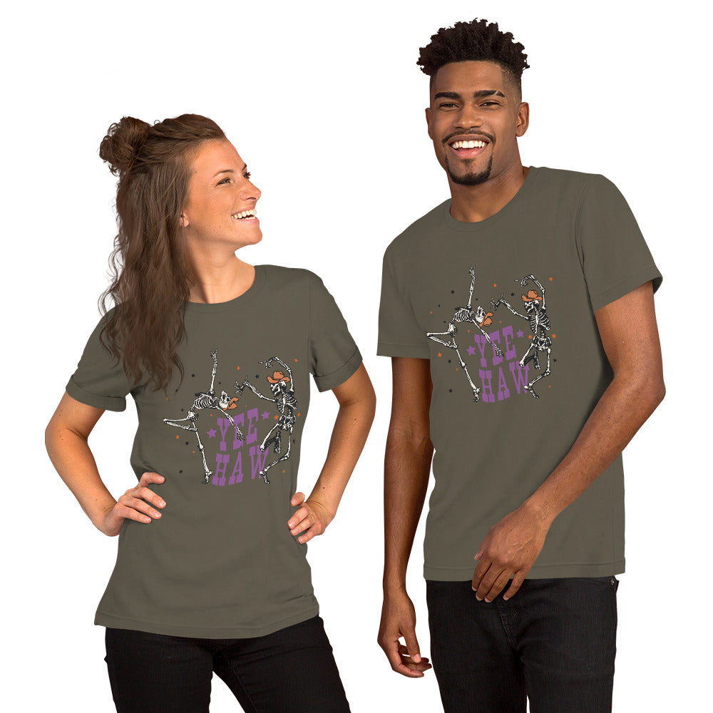Yee Haw Dancing Skeletons Unisex t-shirt
