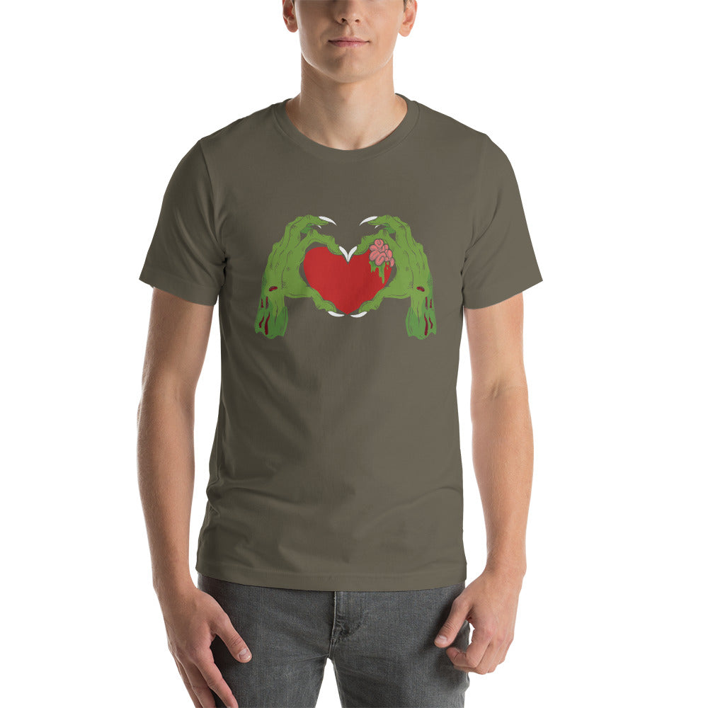 Zombie Hands Heart Unisex t-shirt