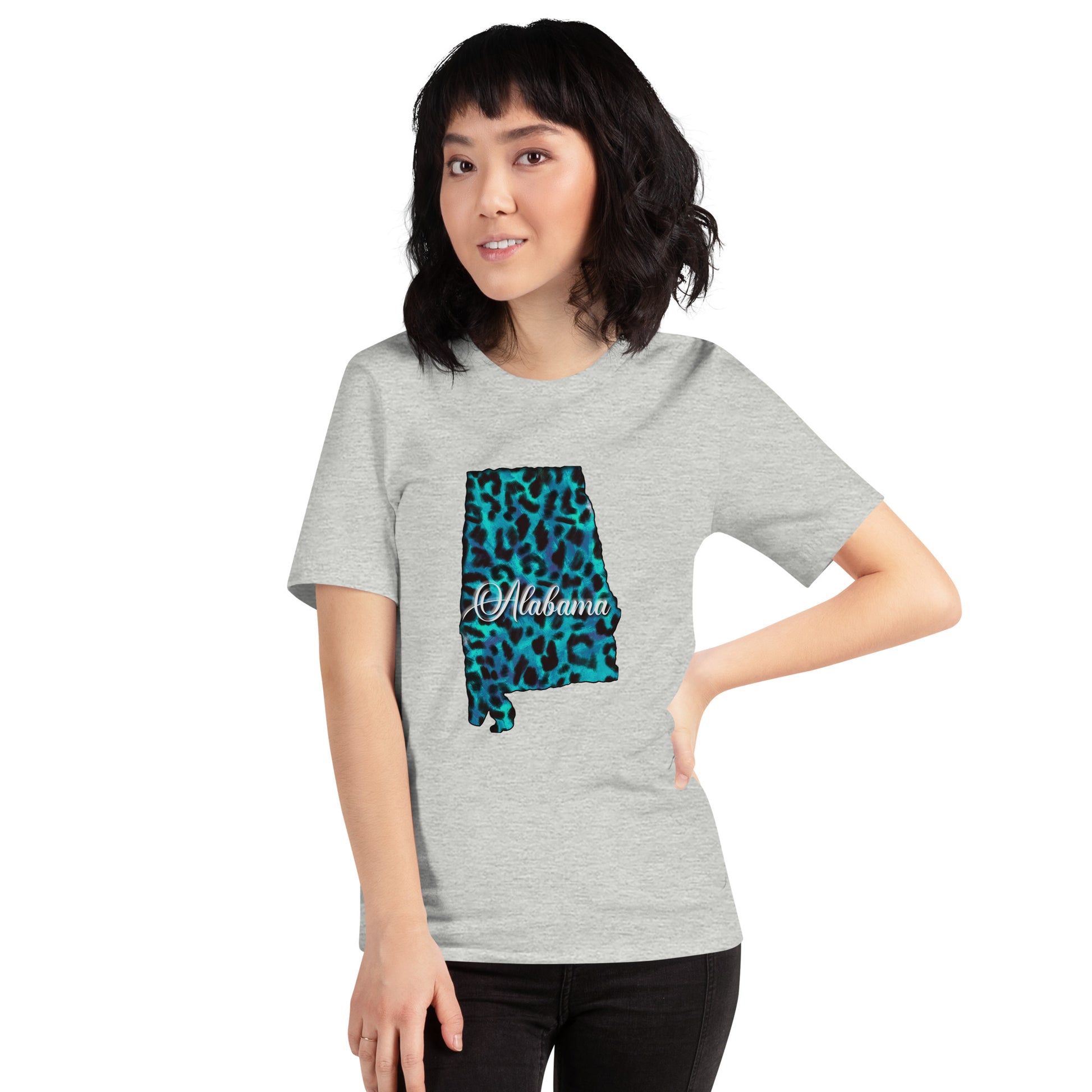Alabama Blue Leopard Print Unisex Tshirt