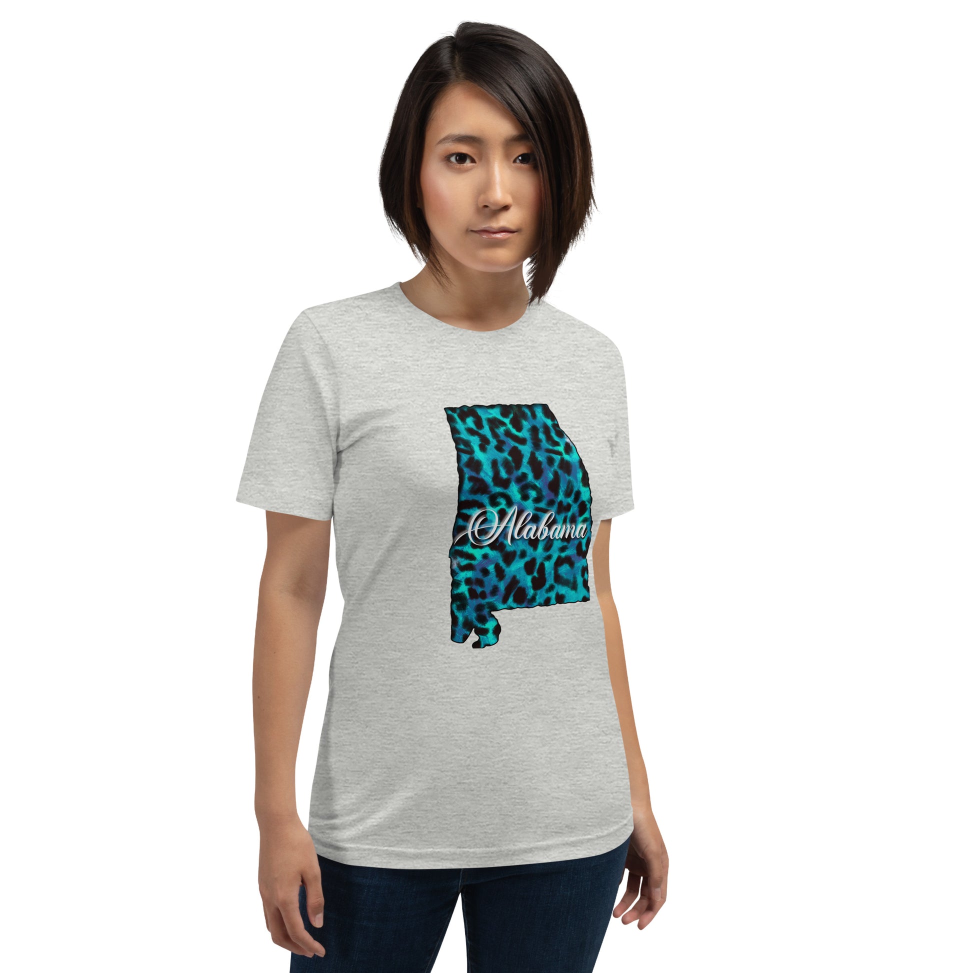 Alabama Blue Leopard Print Unisex Tshirt