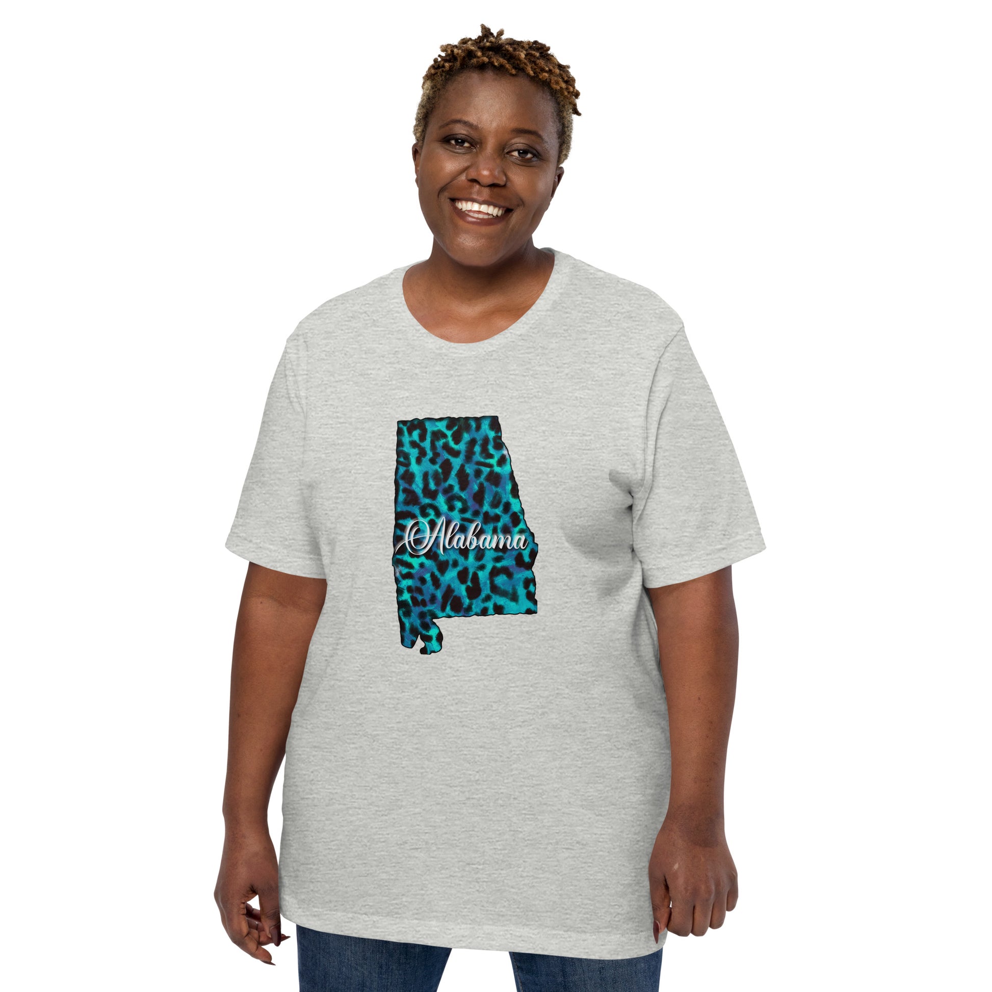 Alabama Blue Leopard Print Unisex Tshirt