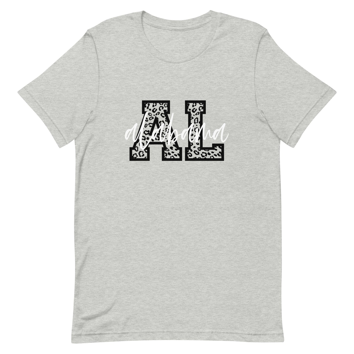 Alabama White Script on Leopard AL Unisex T-shirt