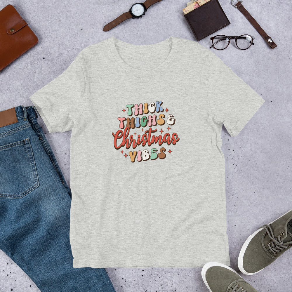 Thick Thighs & Christmas Vibes Unisex t-shirt