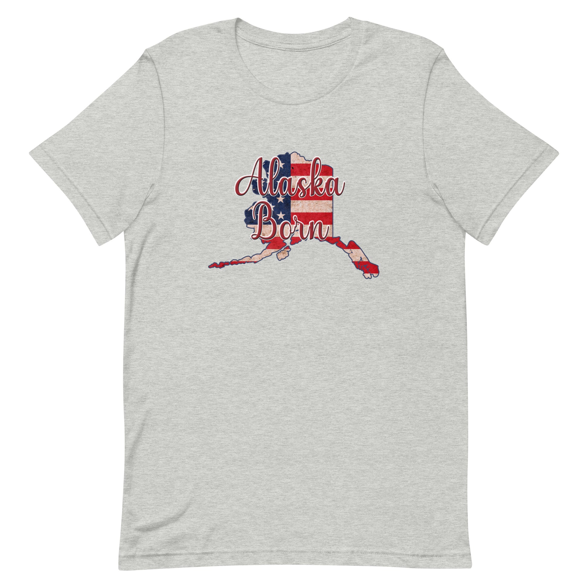 Alaska Born on US Flag Unisex T-shirt