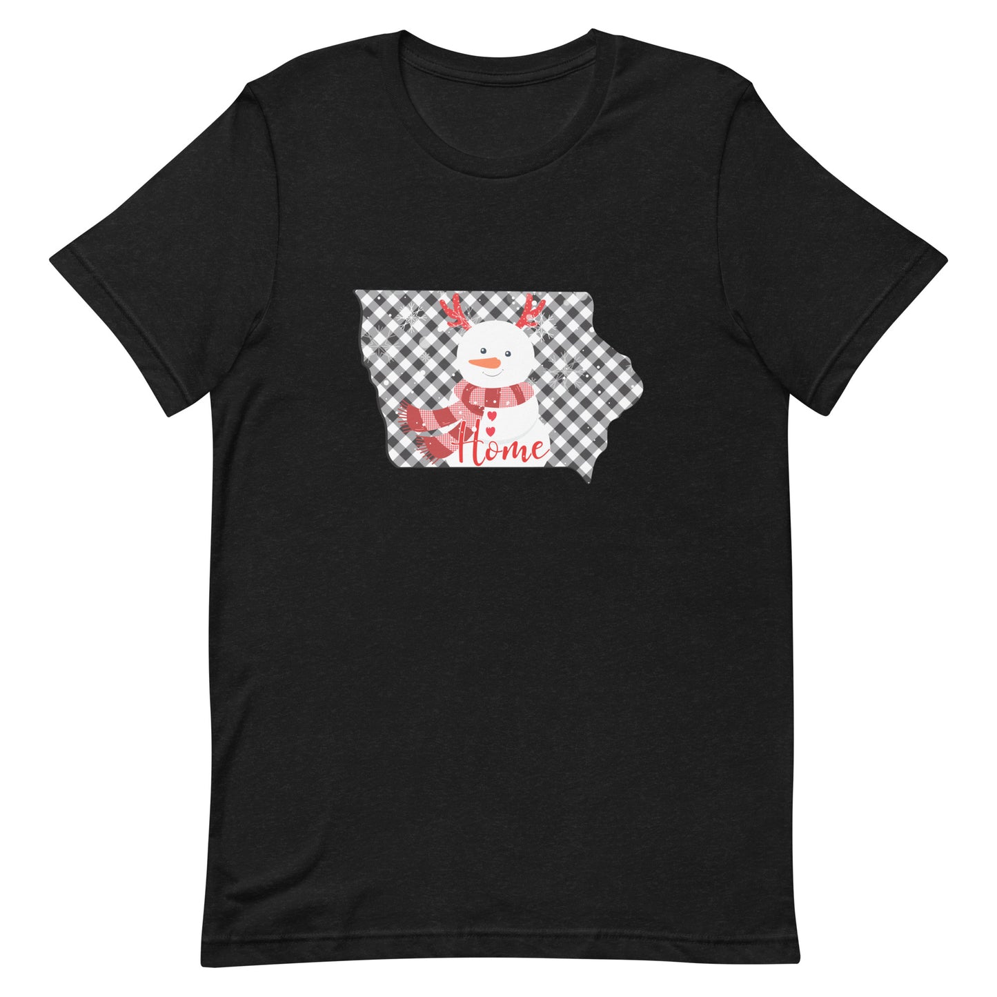 Iowa Gingham Snowman Unisex t-shirt