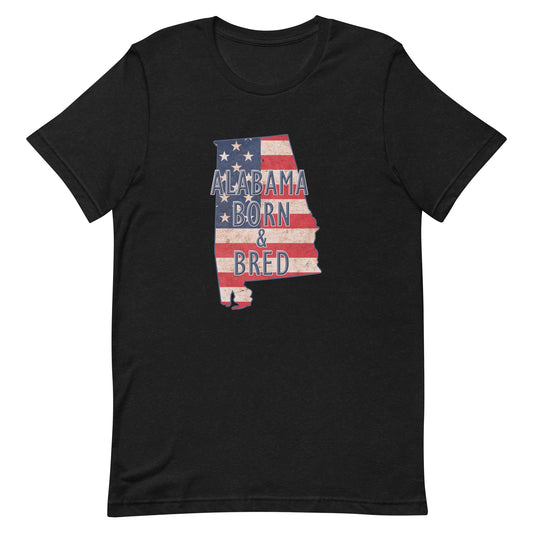 Alabama Born & Bred US Flag Unisex T-shirt