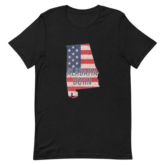 Alabama Born US Flag Unisex T-shirt