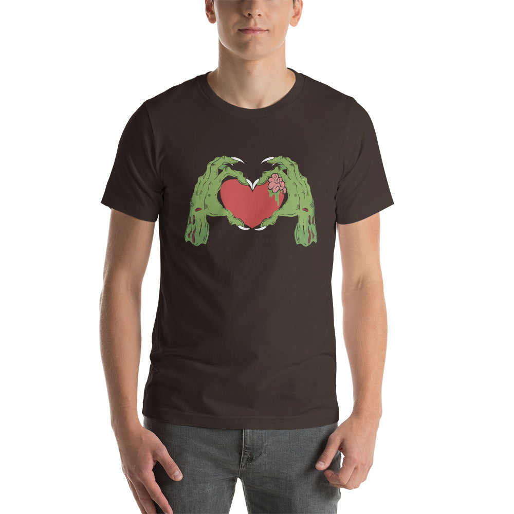 Zombie Hands Heart Unisex t-shirt