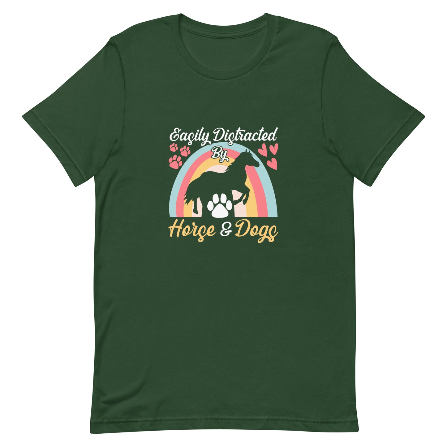 Easily Distracted by Horse & Dogs Unisex T-shirt