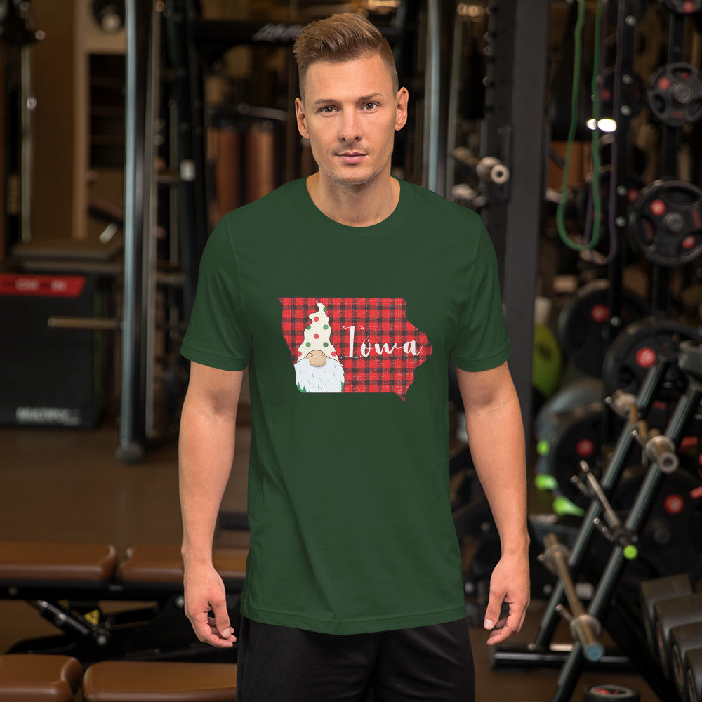 Iowa Plaid Gnome Unisex t-shirt