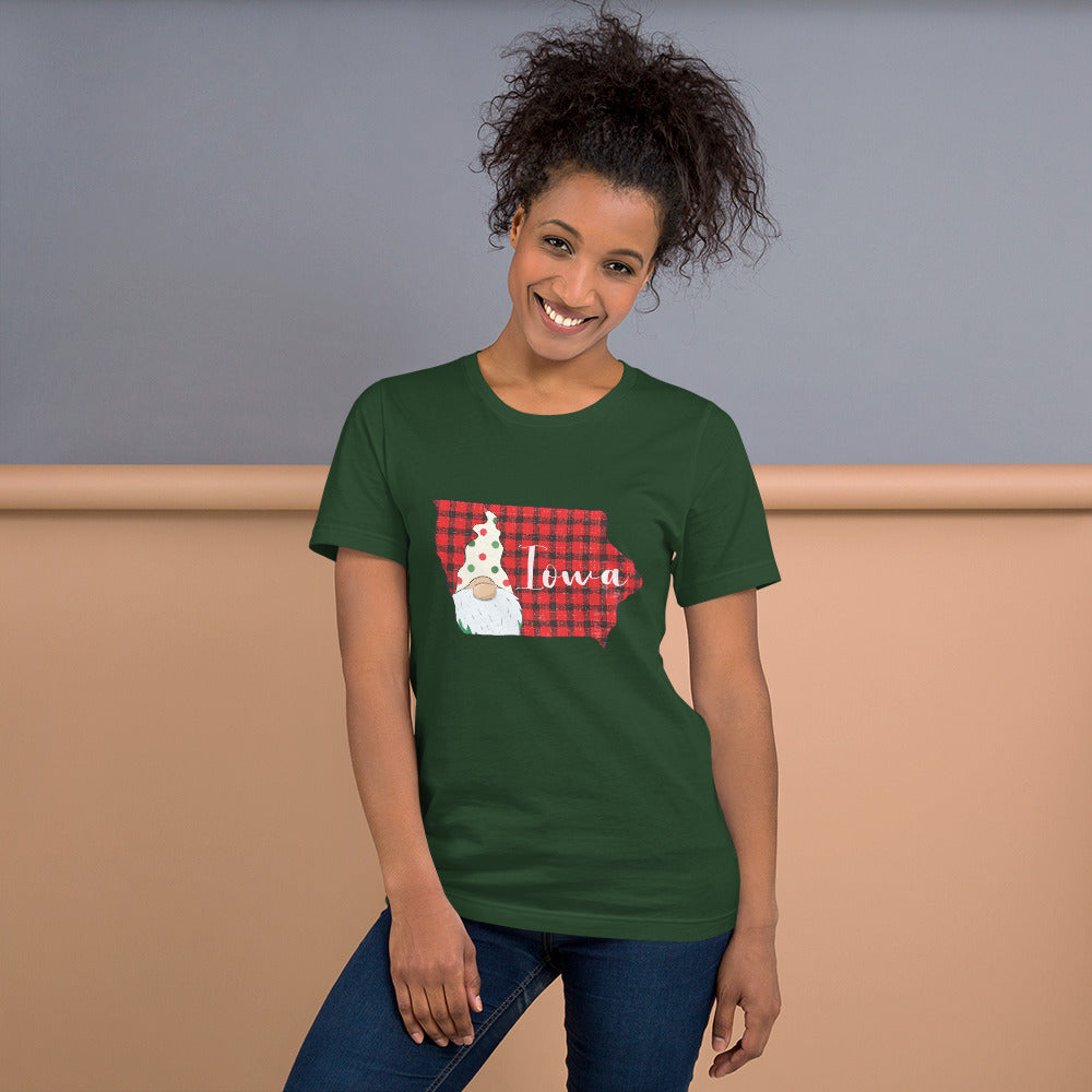Iowa Plaid Gnome Unisex t-shirt