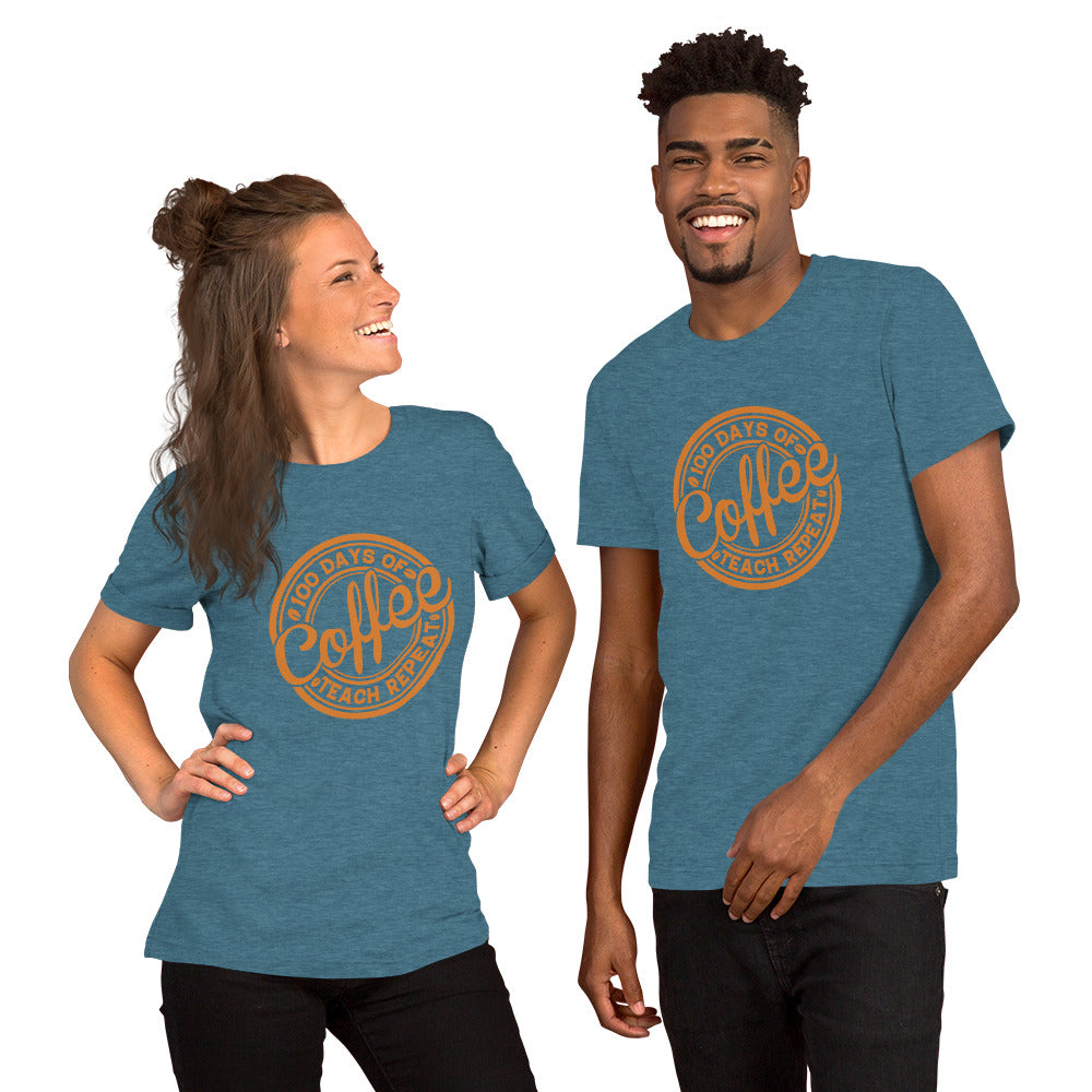 100 Days of Coffee Teach Repeat Tshirt