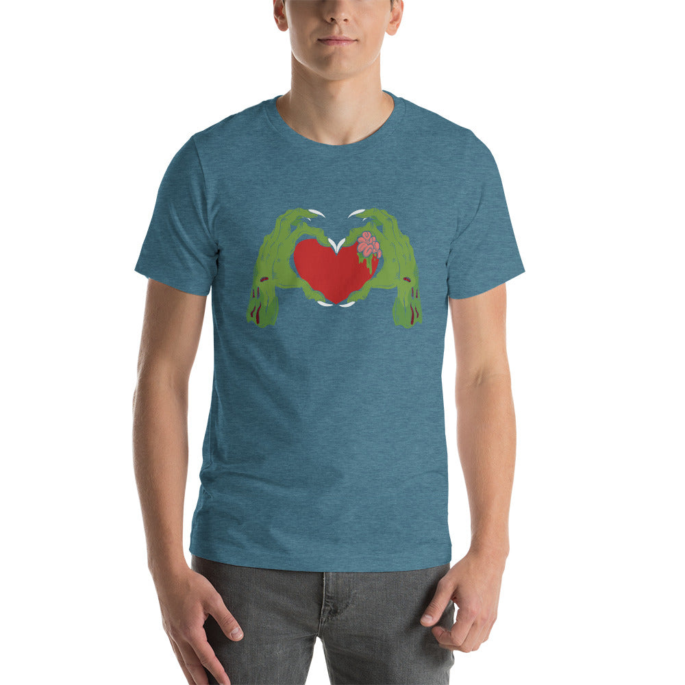 Zombie Hands Heart Unisex t-shirt