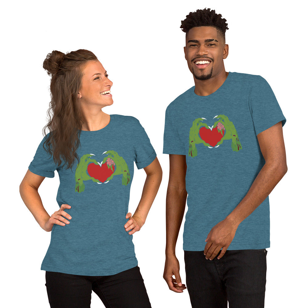 Zombie Hands Heart Unisex t-shirt