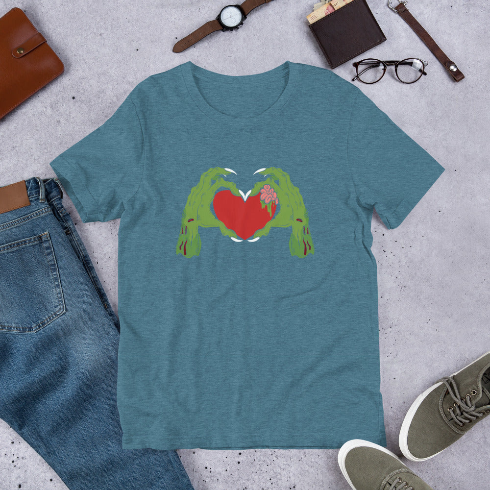 Zombie Hands Heart Unisex t-shirt