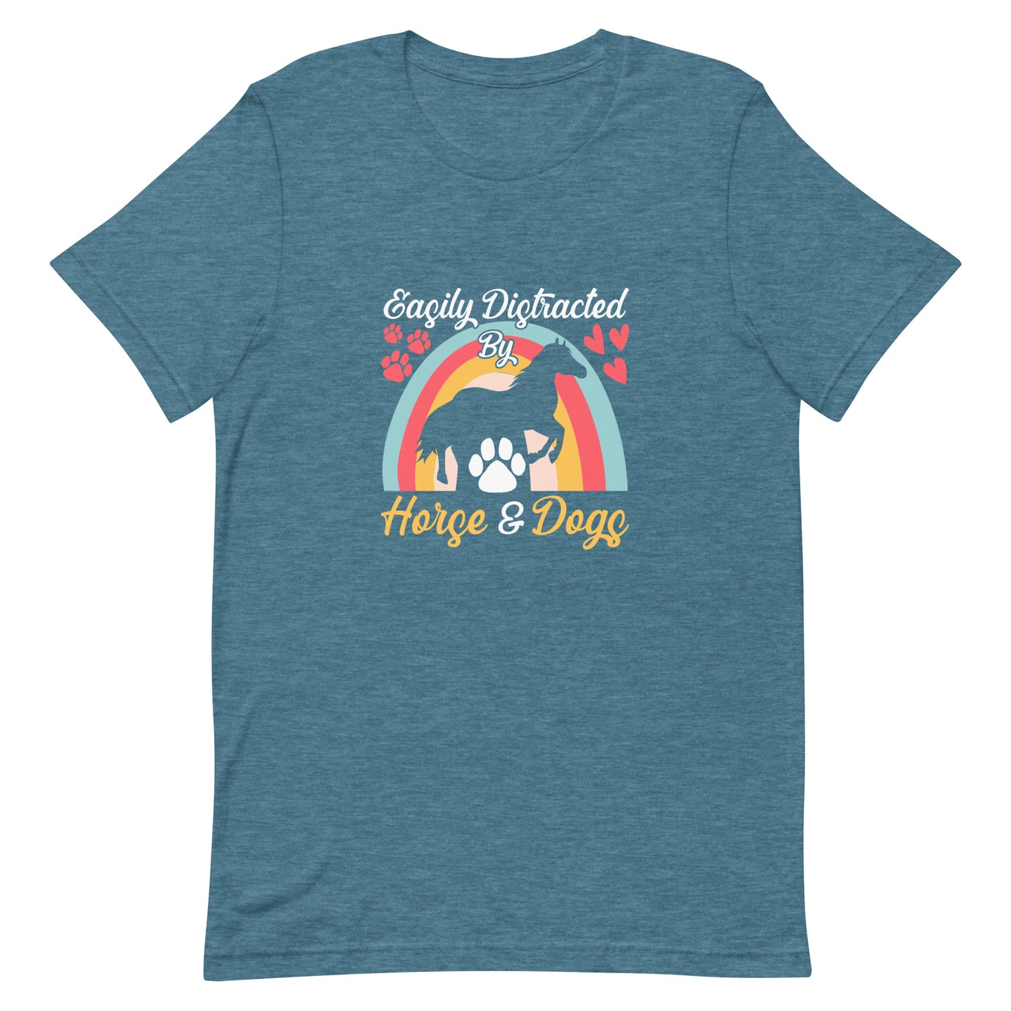 Easily Distracted by Horse & Dogs Unisex T-shirt
