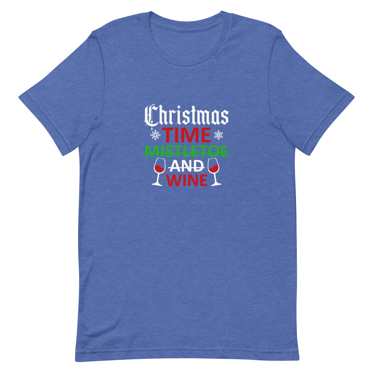 Christmas Time Mistletoe and Wine Unisex T-shirt