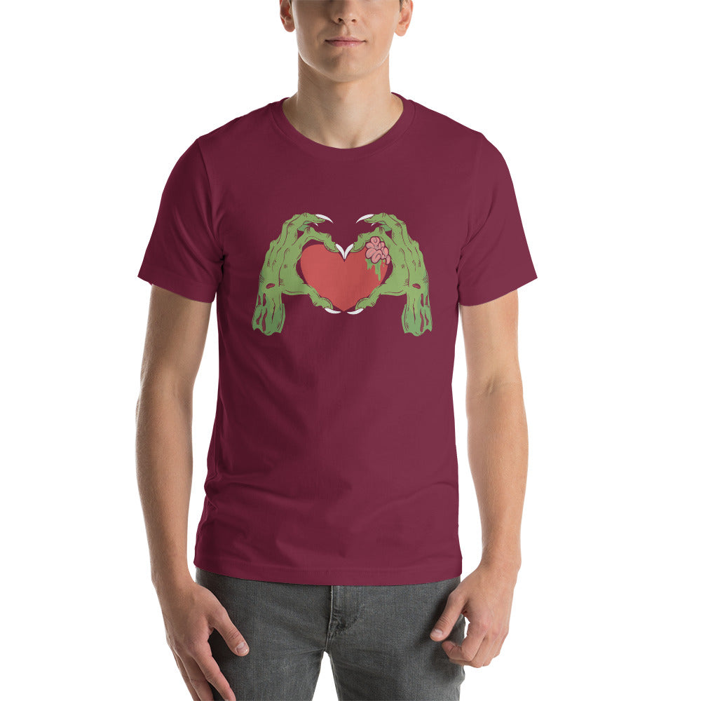 Zombie Hands Heart Unisex t-shirt