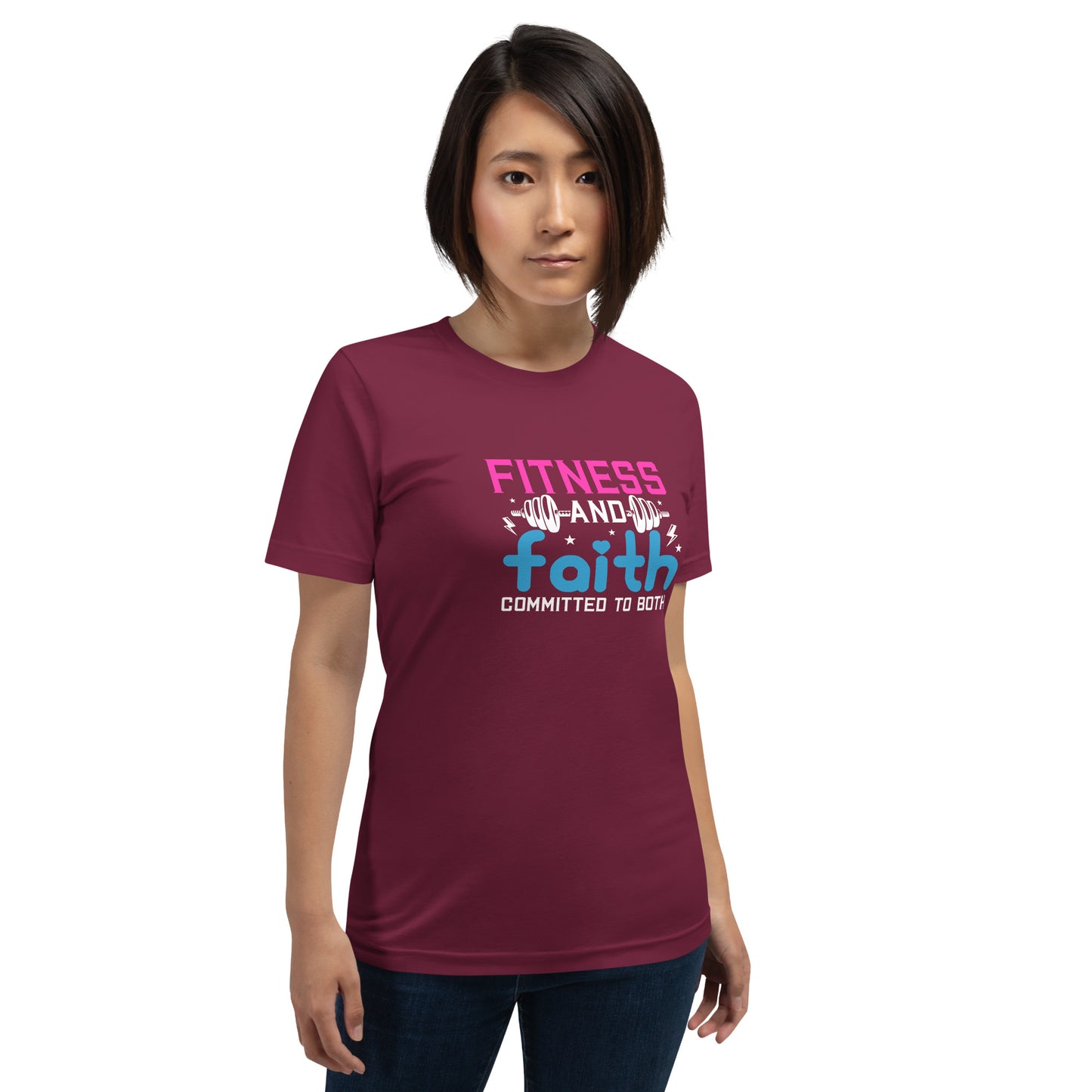 Fitness and Faith Committed to Both Unisex T-shirt