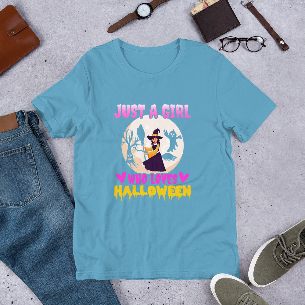 Just a Girl Who Loves Halloween Unisex t-shirt