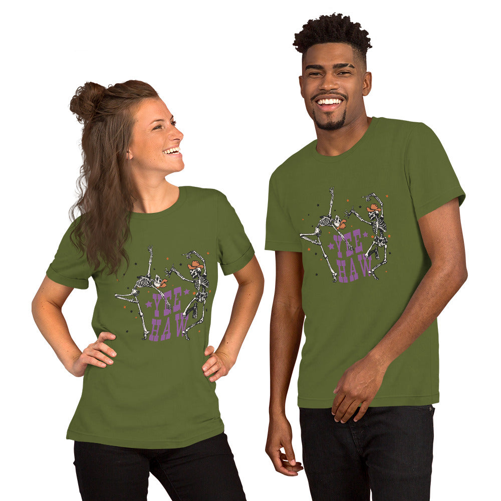 Yee Haw Dancing Skeletons Unisex t-shirt