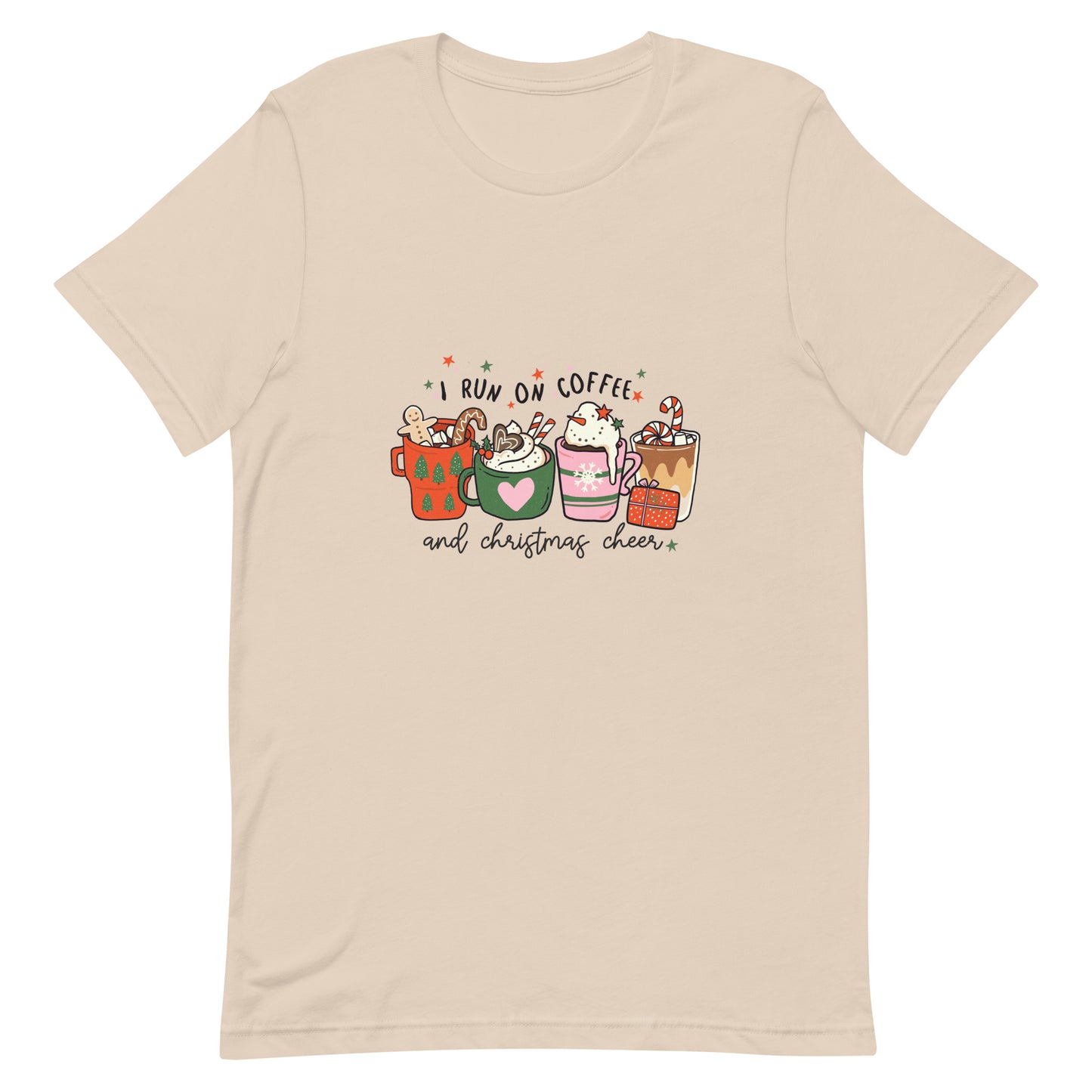 I Run on Coffee and Christmas Cheer Unisex t-shirt