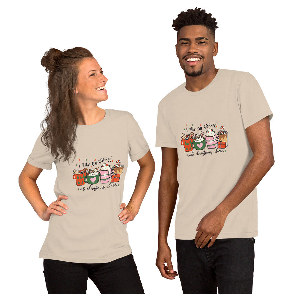 I Run on Coffee and Christmas Cheer Unisex t-shirt