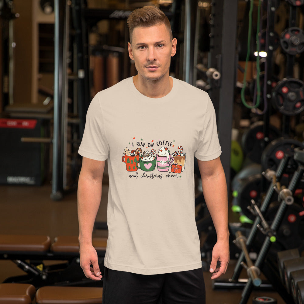 I Run on Coffee and Christmas Cheer Unisex t-shirt