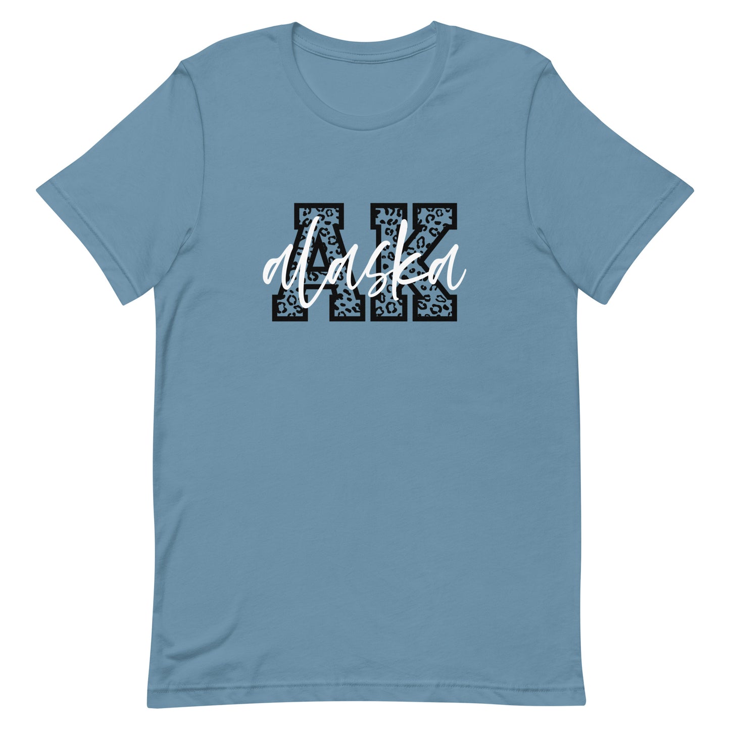 Alaska Script on Leopard Print AK Unisex T-shirt