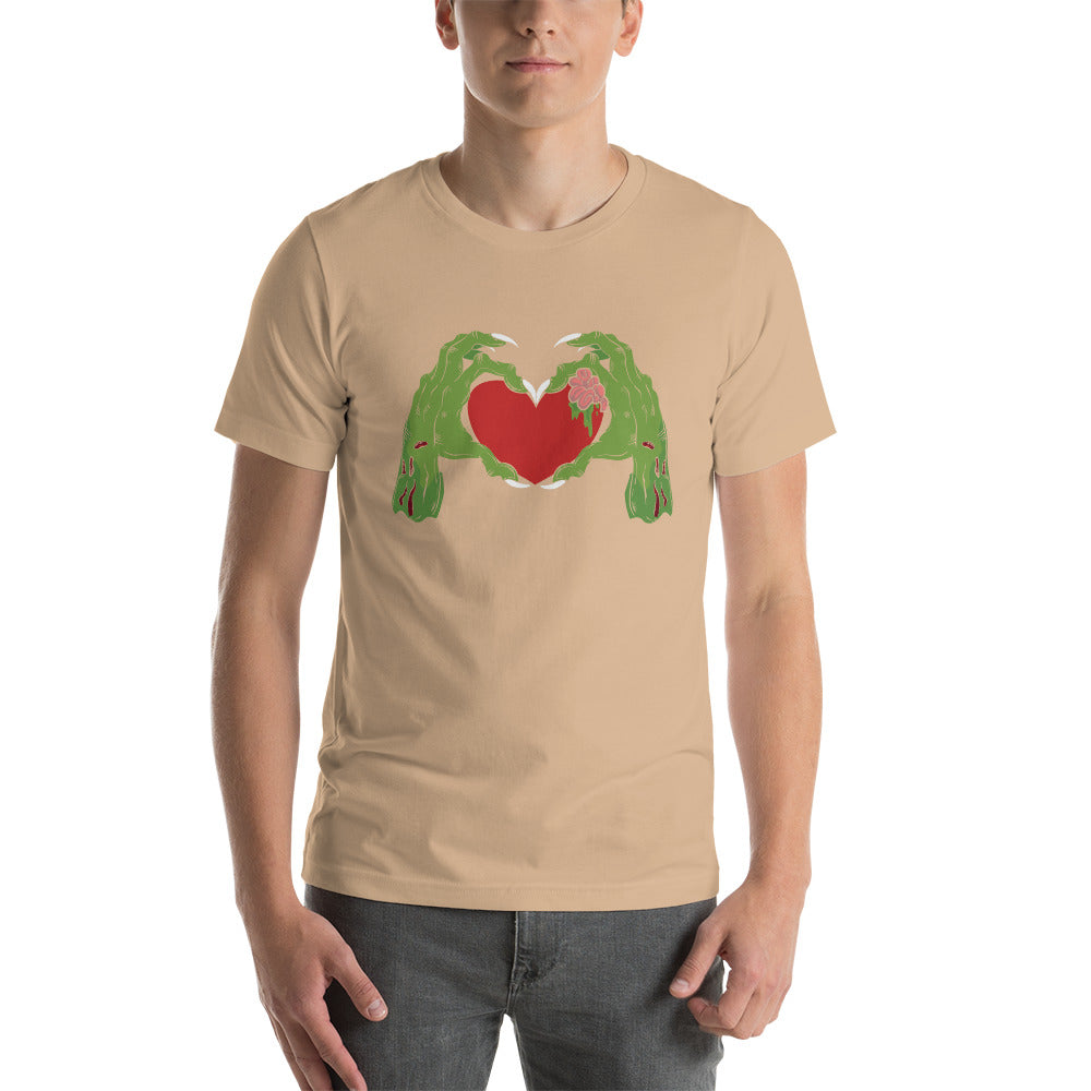 Zombie Hands Heart Unisex t-shirt