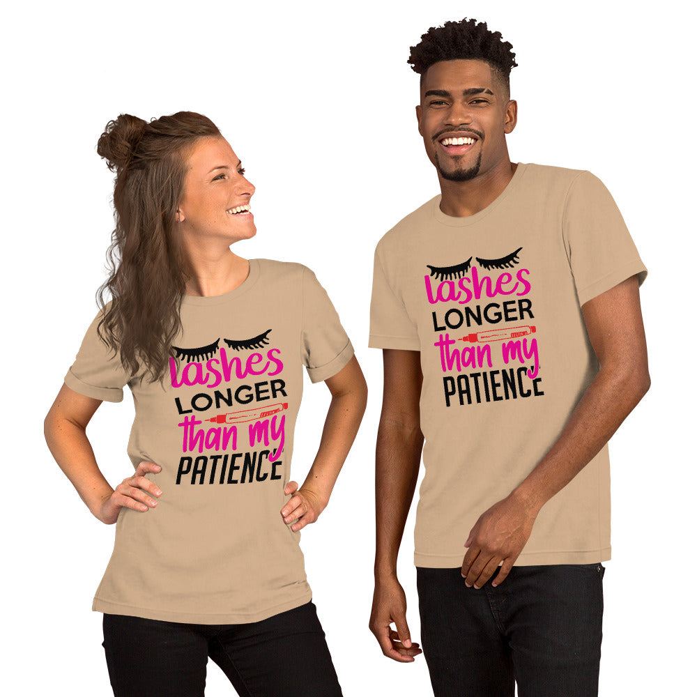 Lashes Longer Than My Patience Unisex t-shirt