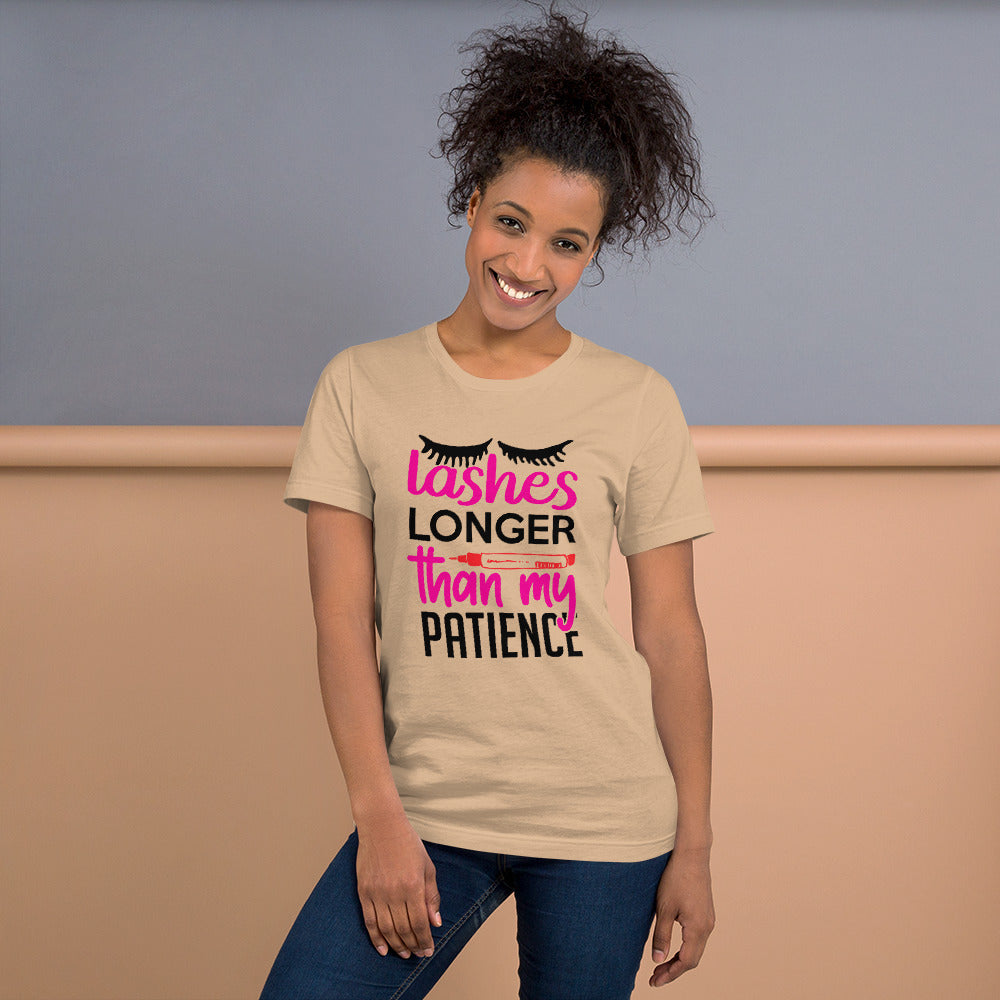 Lashes Longer Than My Patience Unisex t-shirt