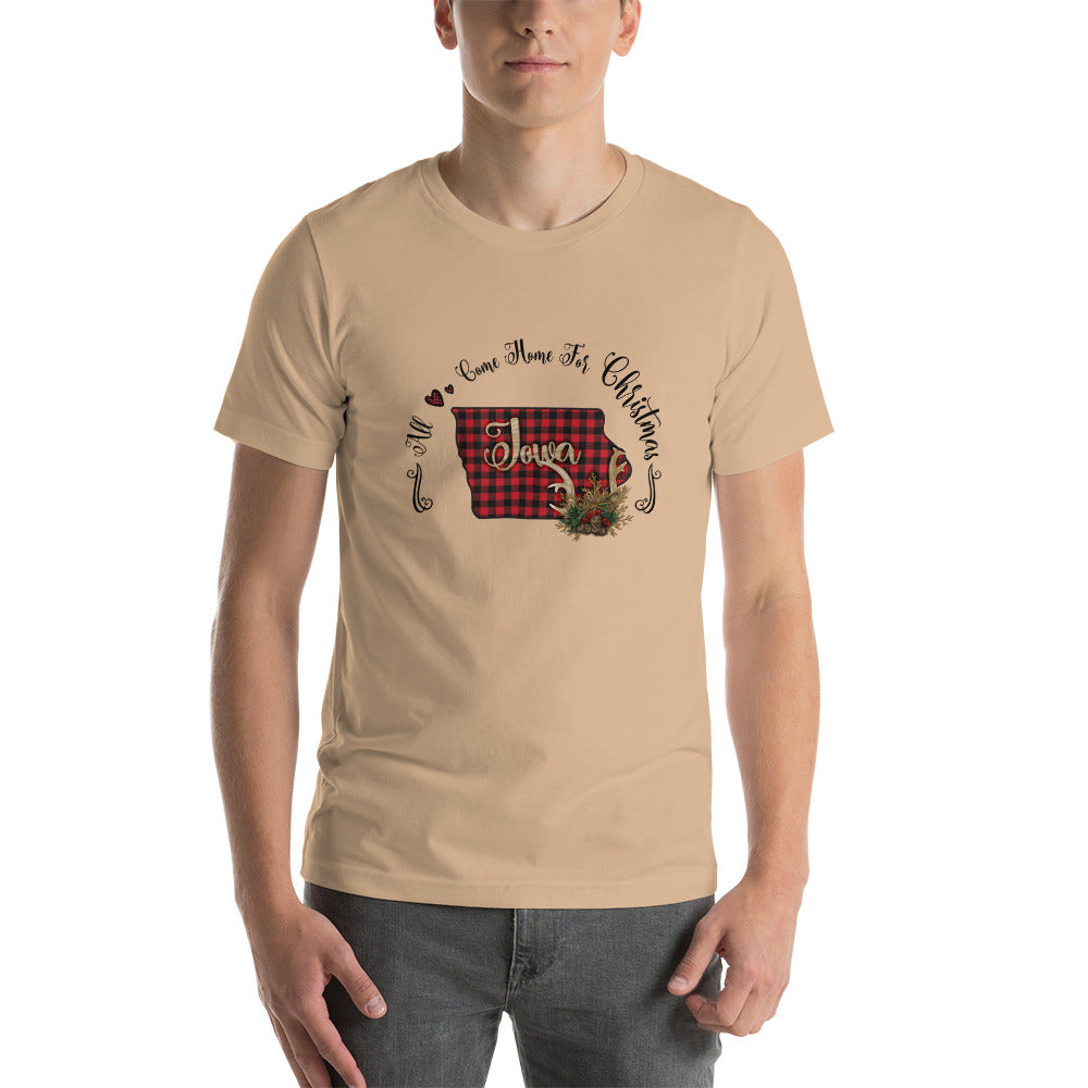 Iowa All Come Home for Christmas Unisex t-shirt