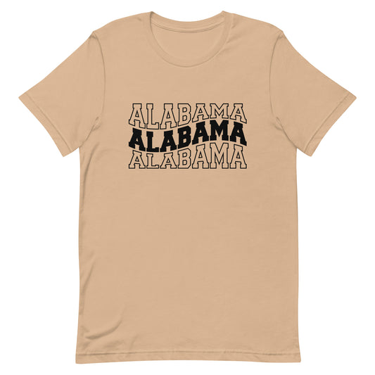 Alabama Varsity Letters Wavy Unisex T-shirt
