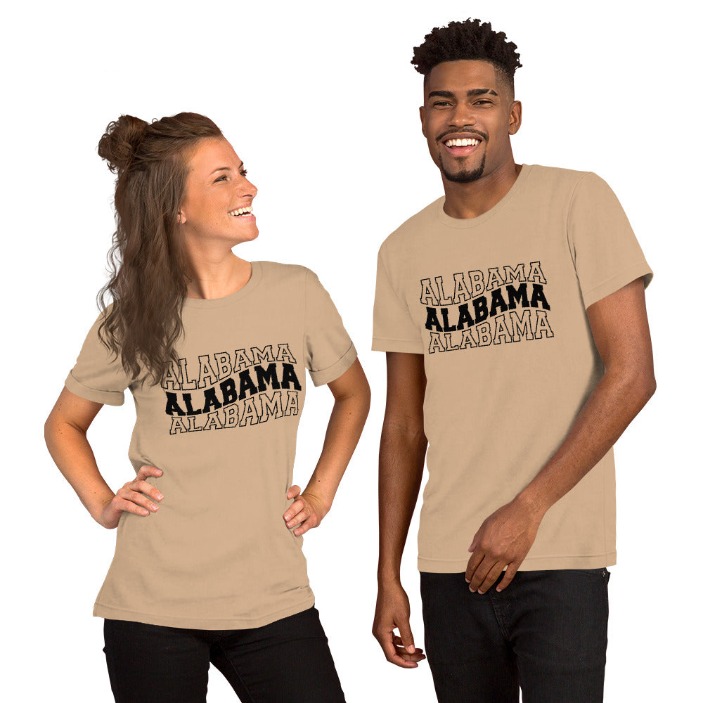 Alabama Varsity Letters Wavy Unisex T-shirt