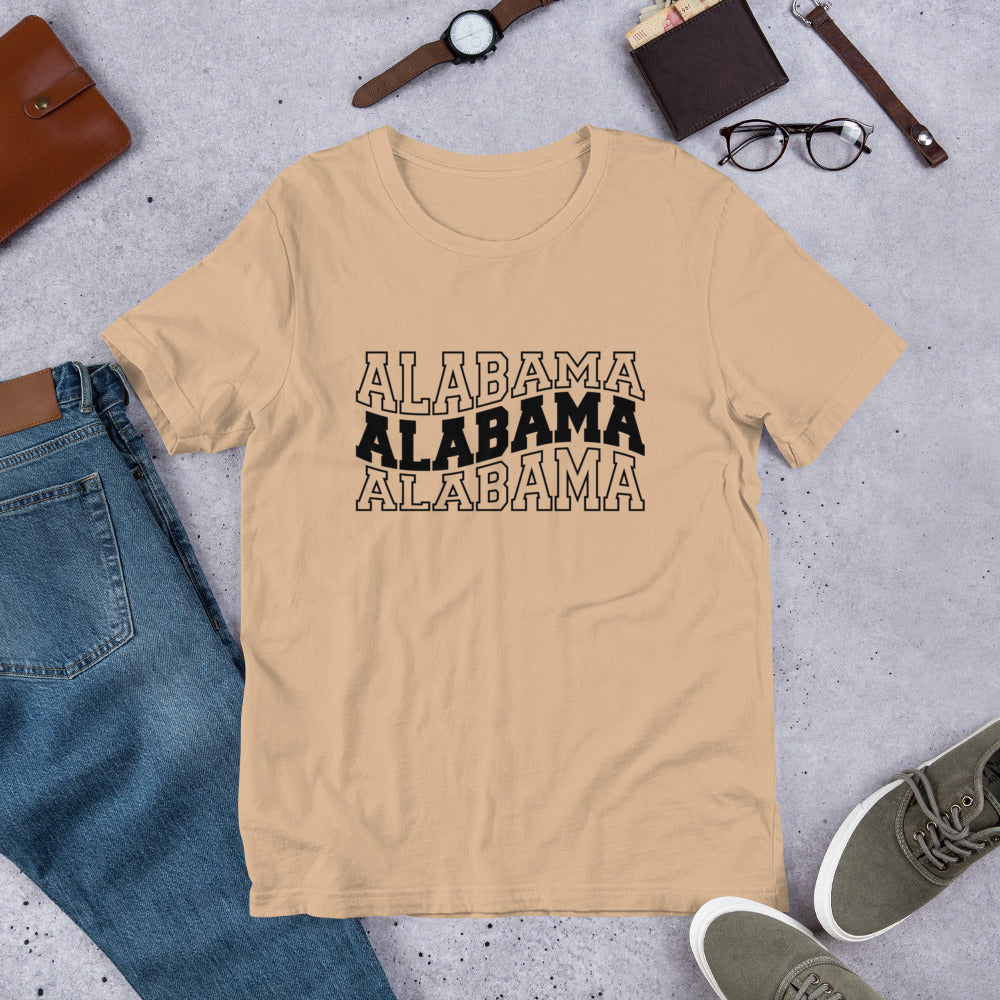 Alabama Varsity Letters Wavy Unisex T-shirt