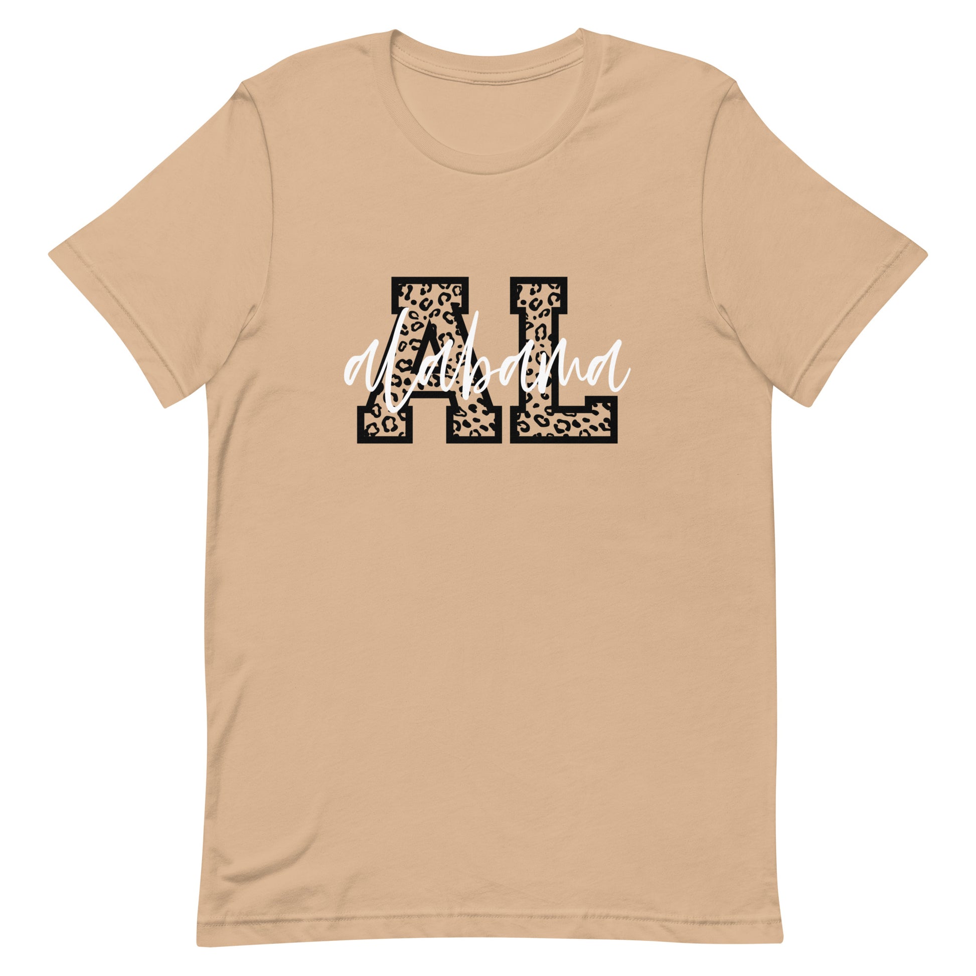 Alabama White Script on Leopard AL Unisex T-shirt