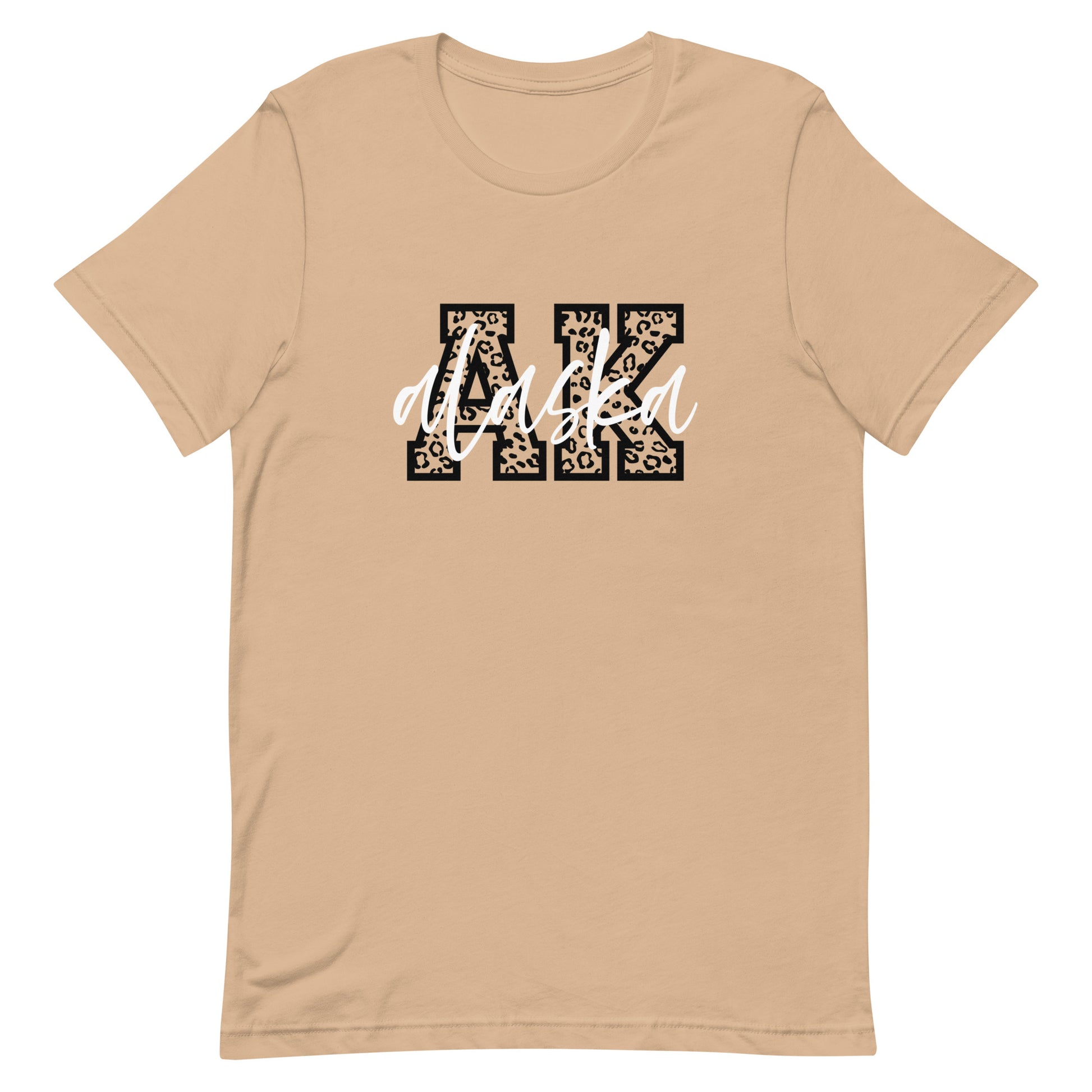 Alaska Script on Leopard Print AK Unisex T-shirt