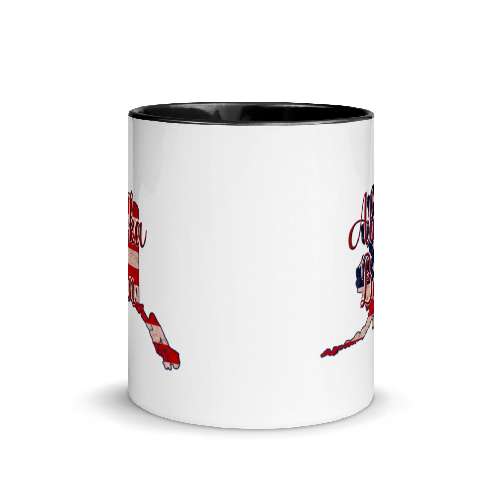 Alaska Born US Flag with Color Inside 11 oz Ceramic Mug