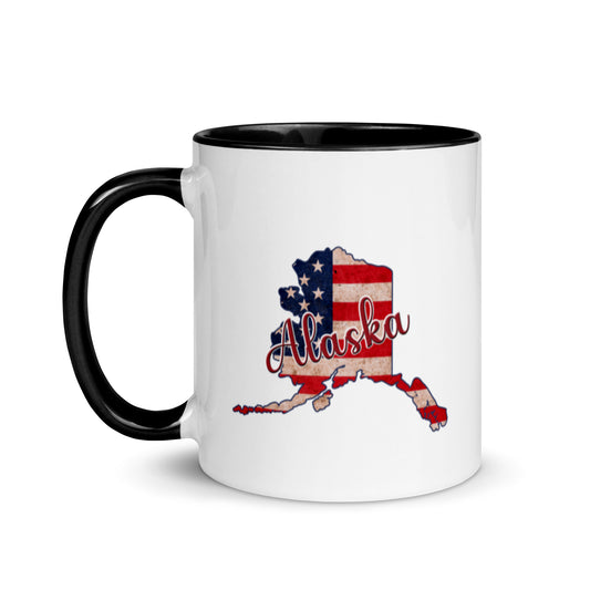 Alaska US Flag with Color Inside 11 oz Ceramic Mug