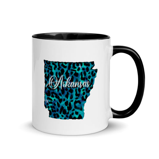 Arkansas Blue Leopard Mug with Color Inside