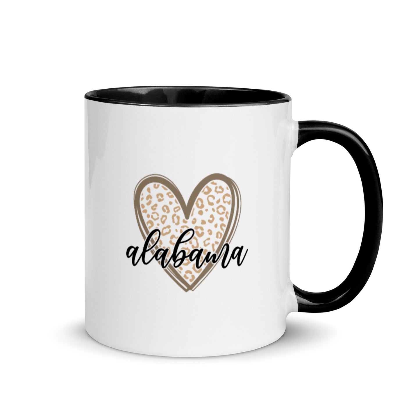 Alabama Leopard Heart Mug with Color Inside