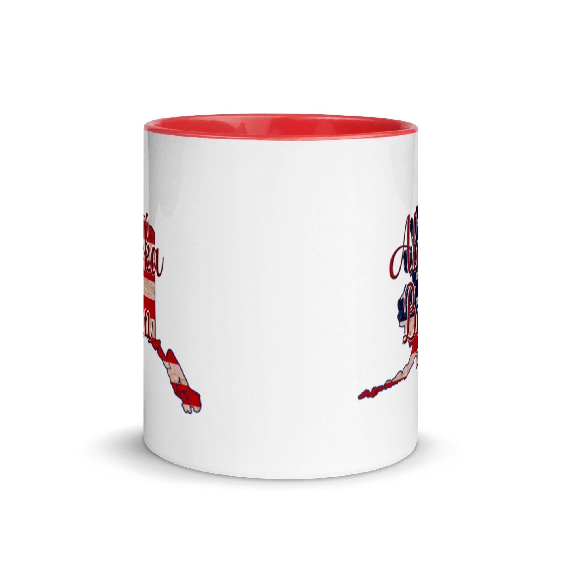 Alaska Born US Flag with Color Inside 11 oz Ceramic Mug