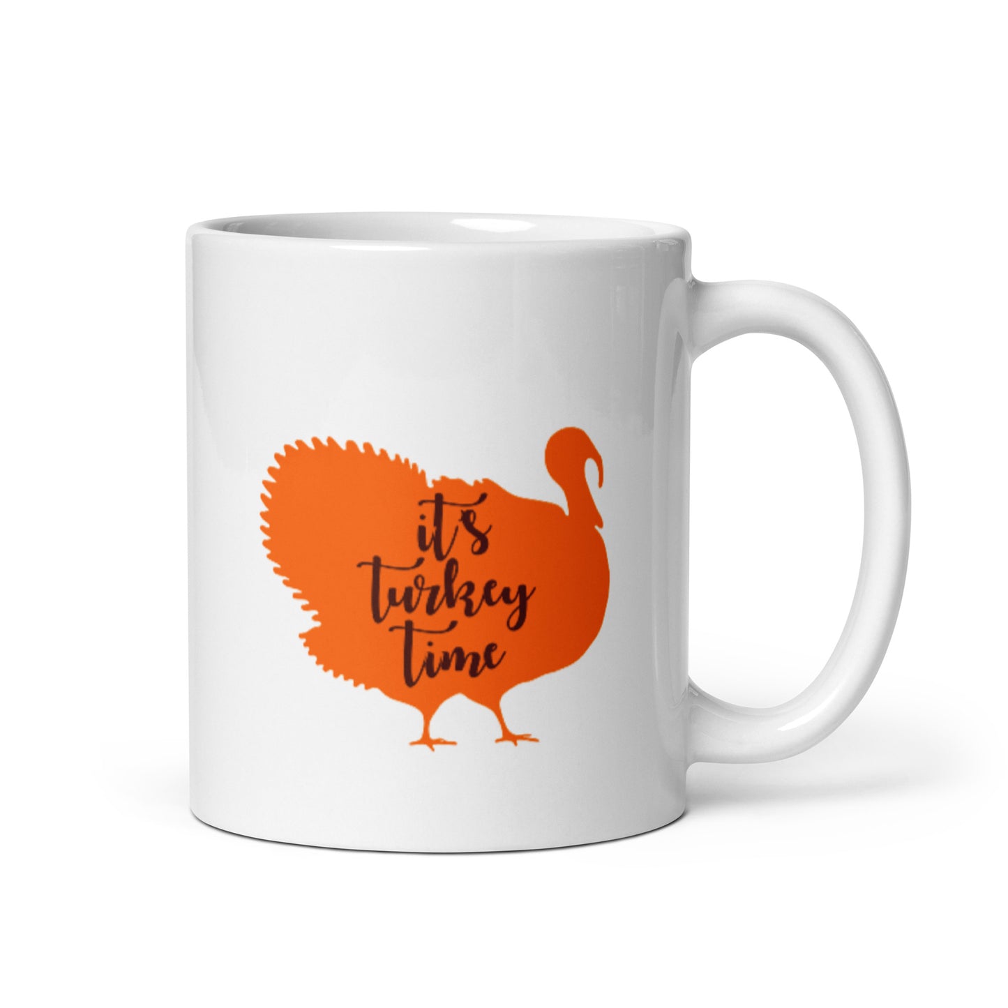 It's Turkey Time White glossy mug