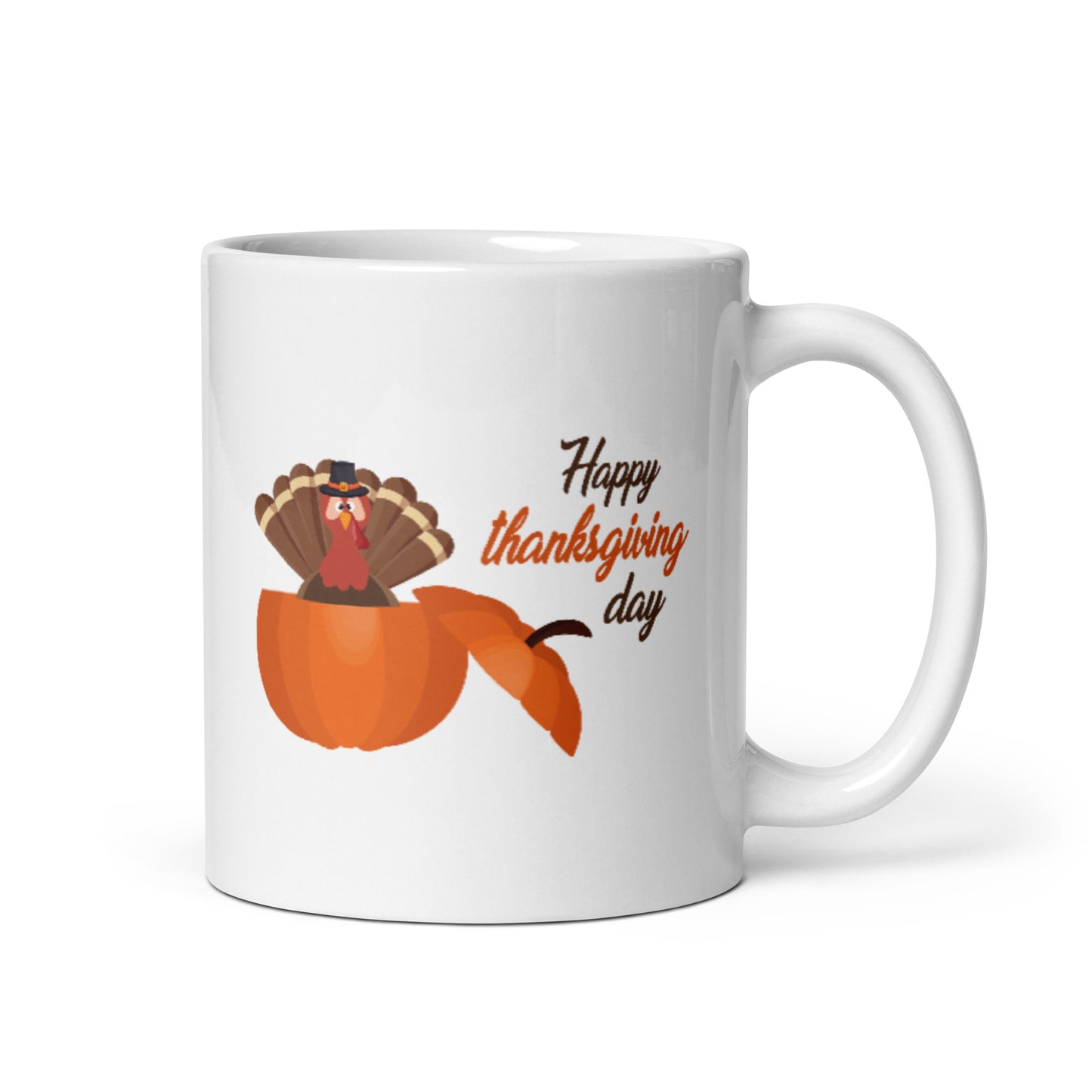 Happy Thanksgiving Day White glossy mug