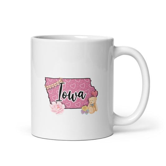 Iowa Valentine White glossy mug